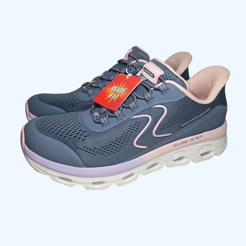 NEW Skechers Slip-ins Glide-Step Adventure Slate Pink Wide 180272W Womens 8.5